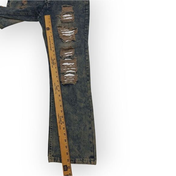 TRUE ROCK Blue Relaxed Distressed Jeans Sz 36 - Picture 4 of 5